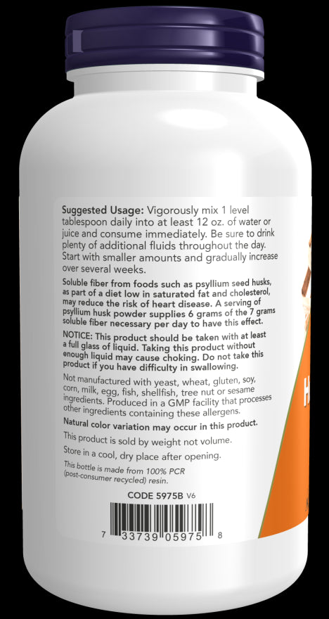 Image of Psyllium Husk Powder 340g suggested usage